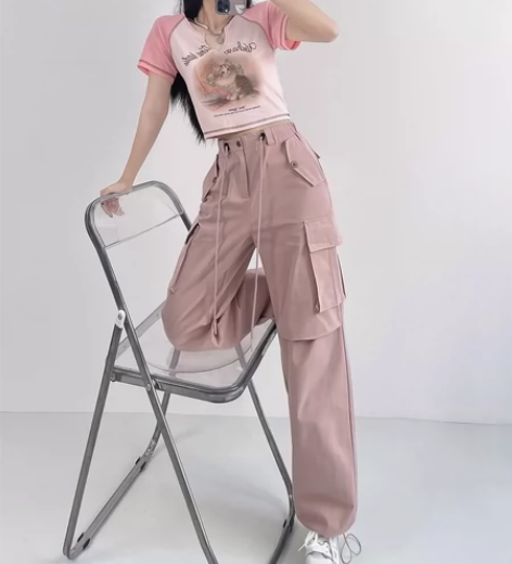 solomemory个人记忆粉色裤子美式复...