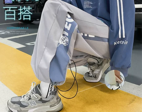 工装运动裤子男春季2023新款潮牌初中高中...