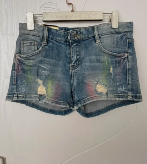 全新酷松雅复古美系街头少女乞丐休闲风水洗做...