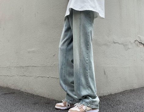 vibe美式街头牛仔裤男ins潮流宽松阔腿...