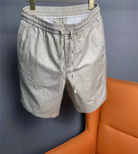 65亚麻+38棉舒适透气！夏季男士抽绳松紧...