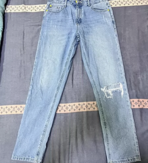 美式高街黄泥染牛仔裤男水洗做旧复古男女款直...