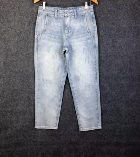 卡宾春夏款牛仔裤 九分小脚裤 浅色简单款 ...