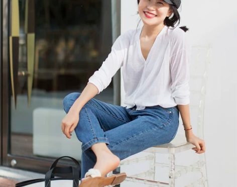 【E＆G】手擦猫须磨白工艺 牛仔裤 面料柔...