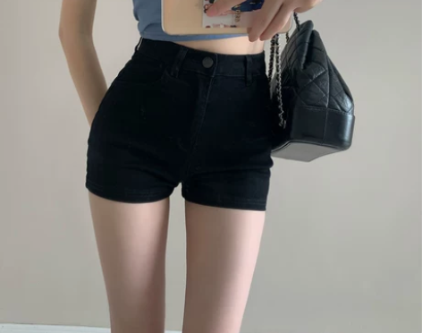 女团热裤 辣妹超短裤基础款 紧身高腰包臀牛...