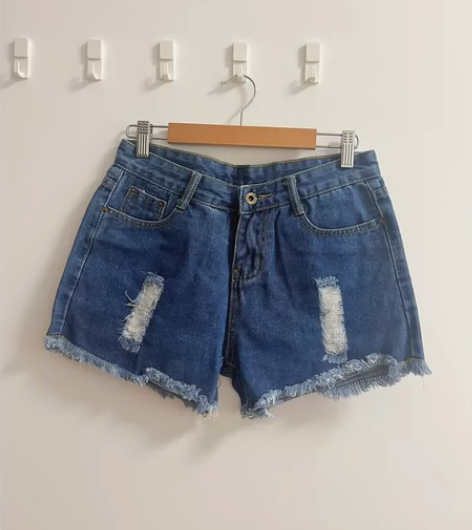 牛仔短裤破洞毛边百搭阔腿热裤 标价包邮 9...