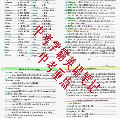 学霸英语笔记中考，语法重点 JPEG图像格...