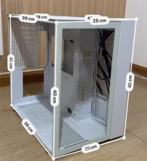 出飓风360海景房白色透明机箱 透明宽玻璃...