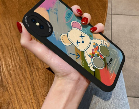 适用苹果X手机壳彩色暴力熊iPhoneXs...
