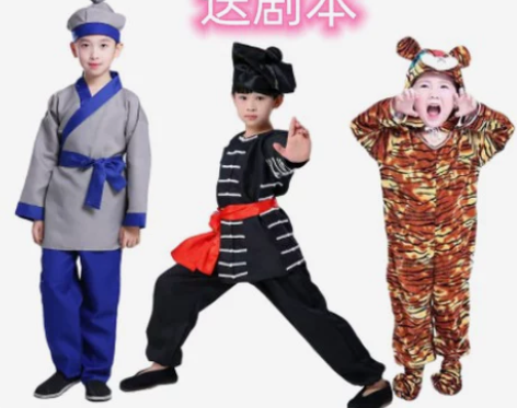 儿童话剧课本剧武松打虎演出服水浒传景阳冈武...