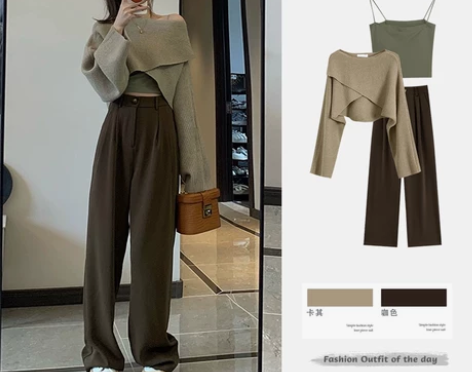 【38焕新周】2023新款早春装梨型身材茶...