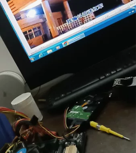 华硕H81主板带CPUG1840加散热风扇...