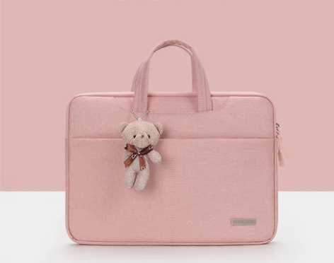 手提电脑包适用笔记本15.6寸，粉色，佛系...