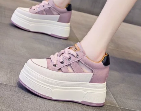 全新内增高2023夏季新款女时尚镂空透气潮...