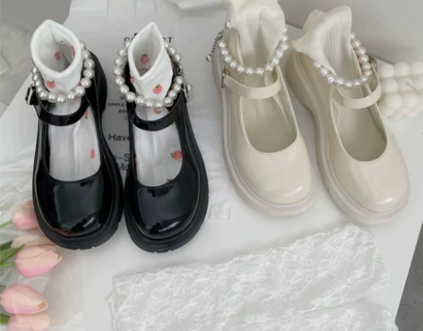 日系学生jk小皮鞋女英伦风法式白色复古配裙...