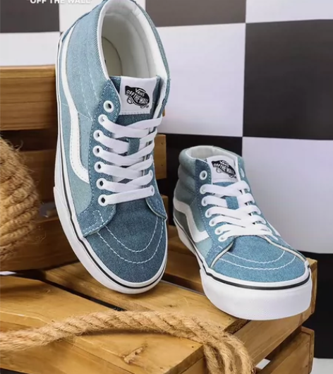 Vans范斯官方 SK8-Mid水兵月蓝美...