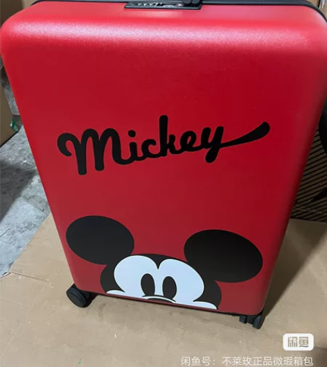 不莱玫迪士尼行李箱20寸半个米奇红色拉杆箱...
