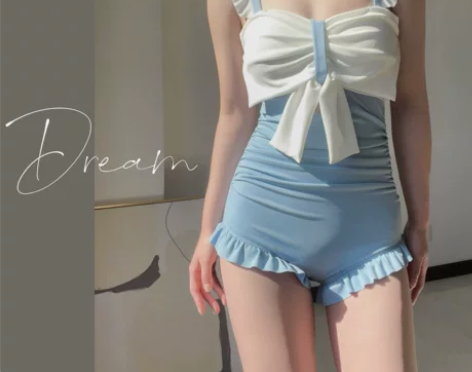 ?蜜Dream泳衣女纯欲风温泉保守新款连体...