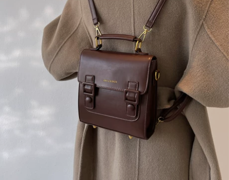 学院风复古邮差包小众双肩包2023新款学生...