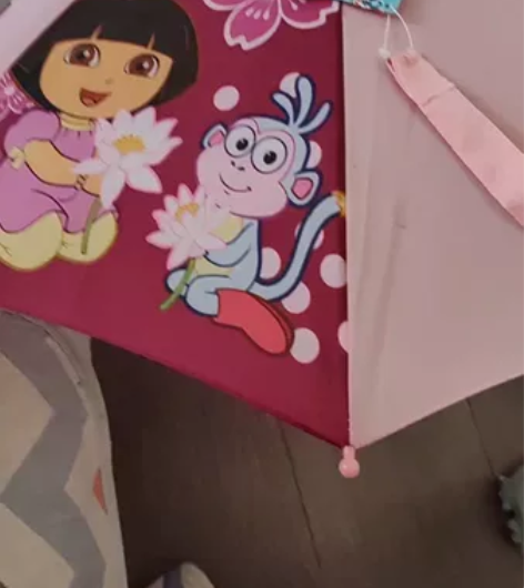 朵拉雨伞??安全手推儿童长柄伞2-5岁男女...