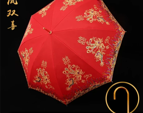 结婚红伞婚伞新娘伞红色出嫁伞婚庆用中式婚礼...