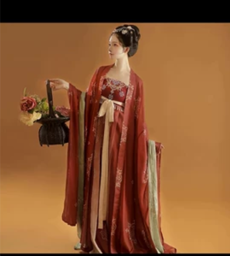 桔屿原创汉服女诃子裙【簪花】红色款 朋友送...