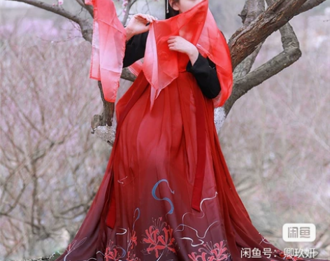 汉服唐制如梦霓裳古早汉服曼殊六米下裙,无上...