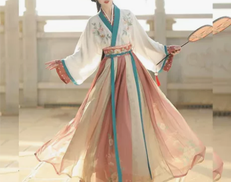 梦三笙原创汉服正品刺绣成人汉服女晋制飘逸齐...