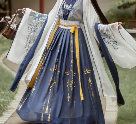 千韵岗琼华汉服女款夏季原创中国风古装改良齐...