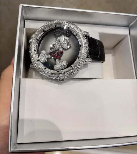 满天星时来运转奢华满钻女士手表 旋转米奇、...