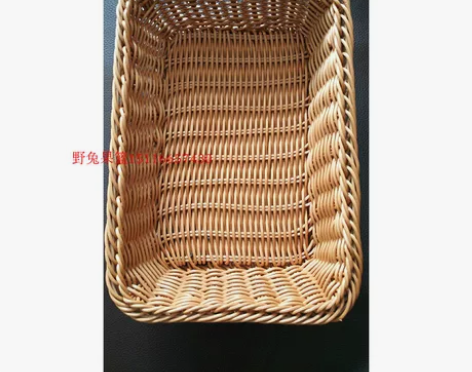 仿藤编水果展示篮塑料编织筐面包篮子零食收纳...