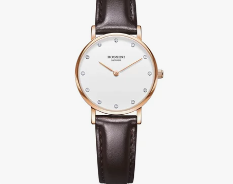 ?正品罗西尼简约皮带情侣表休闲潮流超薄石英...