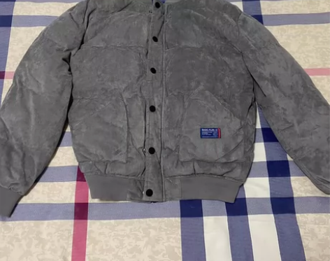 棒球棉服 短款 灰色 适合秋冬穿 适合身高...