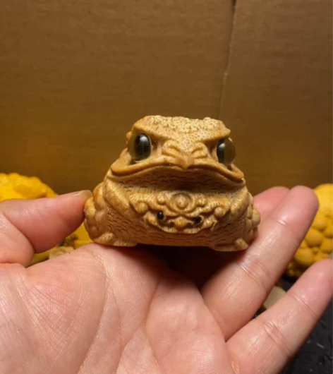 高工纯手工竹根雕金蟾，难得之作，看好的结缘...