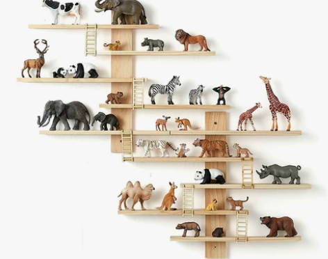 小红书同款 儿童房动物模型收纳架  房间墙...