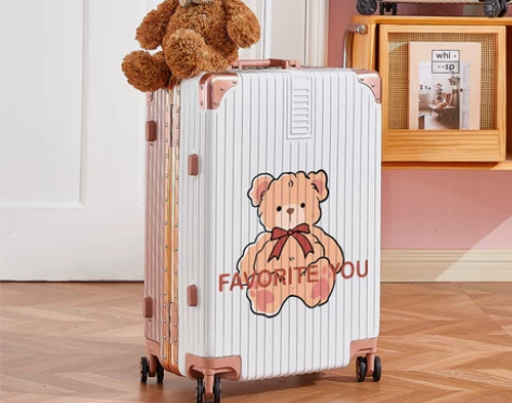 行李箱 拉杆箱女万向轮卡通小熊子母箱20寸
