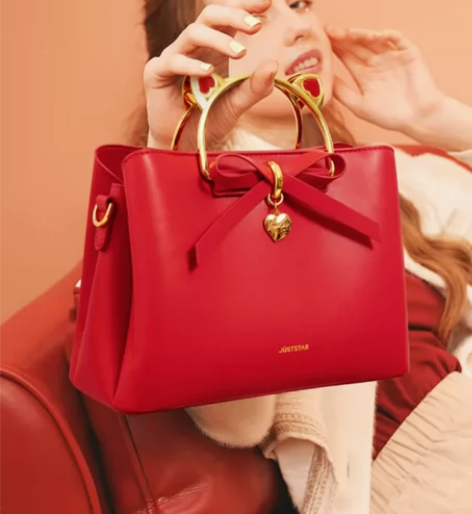 欧时纳包包女包2023新红色大容量单肩斜挎...