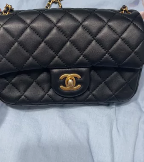 香奈儿羊皮菱格A款 小金球核桃金珠链条女包...