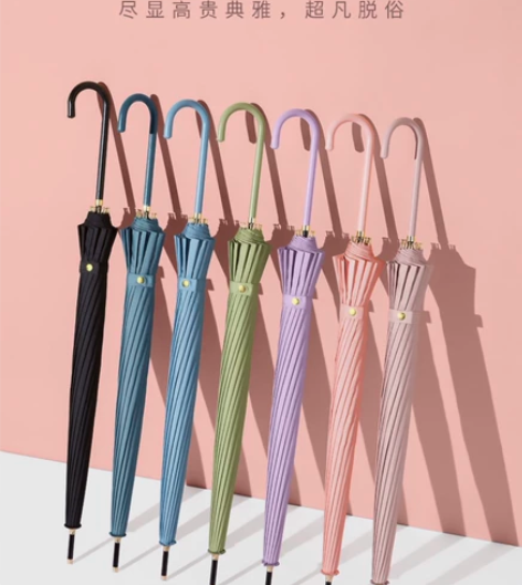 左都雨伞女长柄伞大号16骨抗风日系直杆直柄...