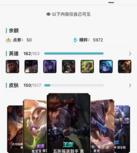 英雄联盟账号 大区：影流 英雄：162 皮...