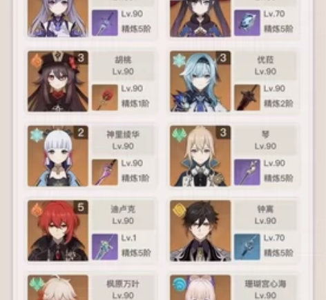 h1525,原神满命夜兰,满命雷神,满命甘...