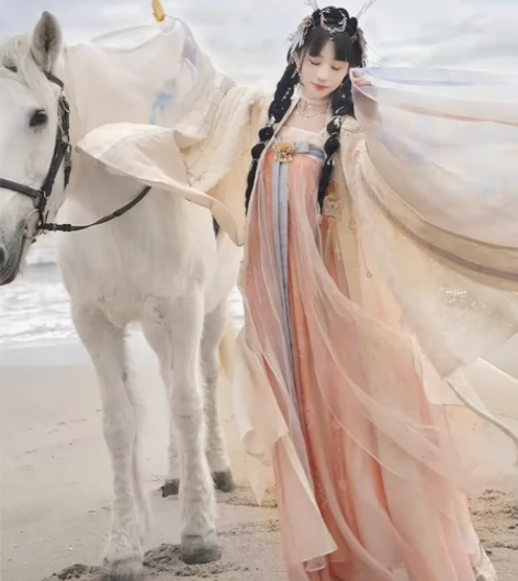 十三余小豆蔻儿[白泽图]亮片刺绣大袖衫齐胸...