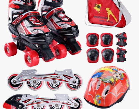 迪卡侬官网溜冰鞋成人双排旱冰鞋四轮滑冰鞋专...