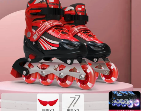 溜冰鞋儿童初学者正品男童全套装女童可调节轮...