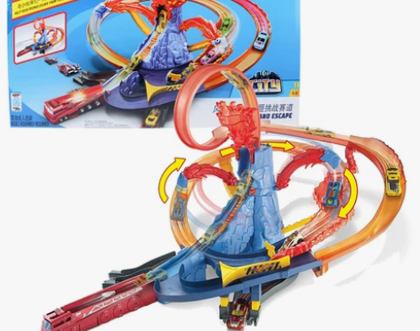 风火轮轨道城市电动系列火山主题挑战赛道轨道...
