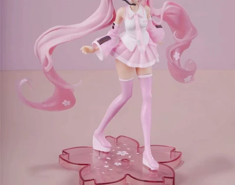 初音未来 樱花初音 粉色动漫手办模型玩具车...