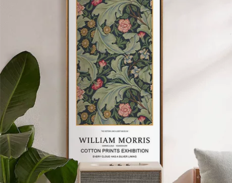 威廉莫里斯植物印花装饰画ins风入户玄关挂...