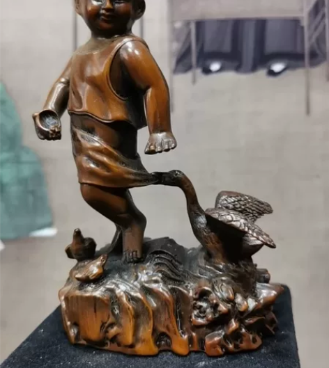 小叶黄杨手把件、摆件～童趣，高13*7.5...