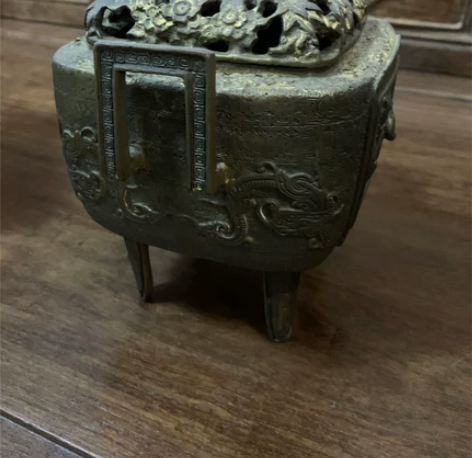 日本回流百年名家铜质熏炉，三斤半左右，个头...