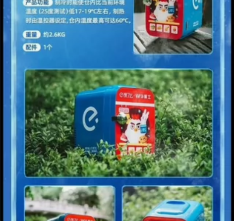 饿了么华莱士联名车载小冰箱 全新，未拆封，...